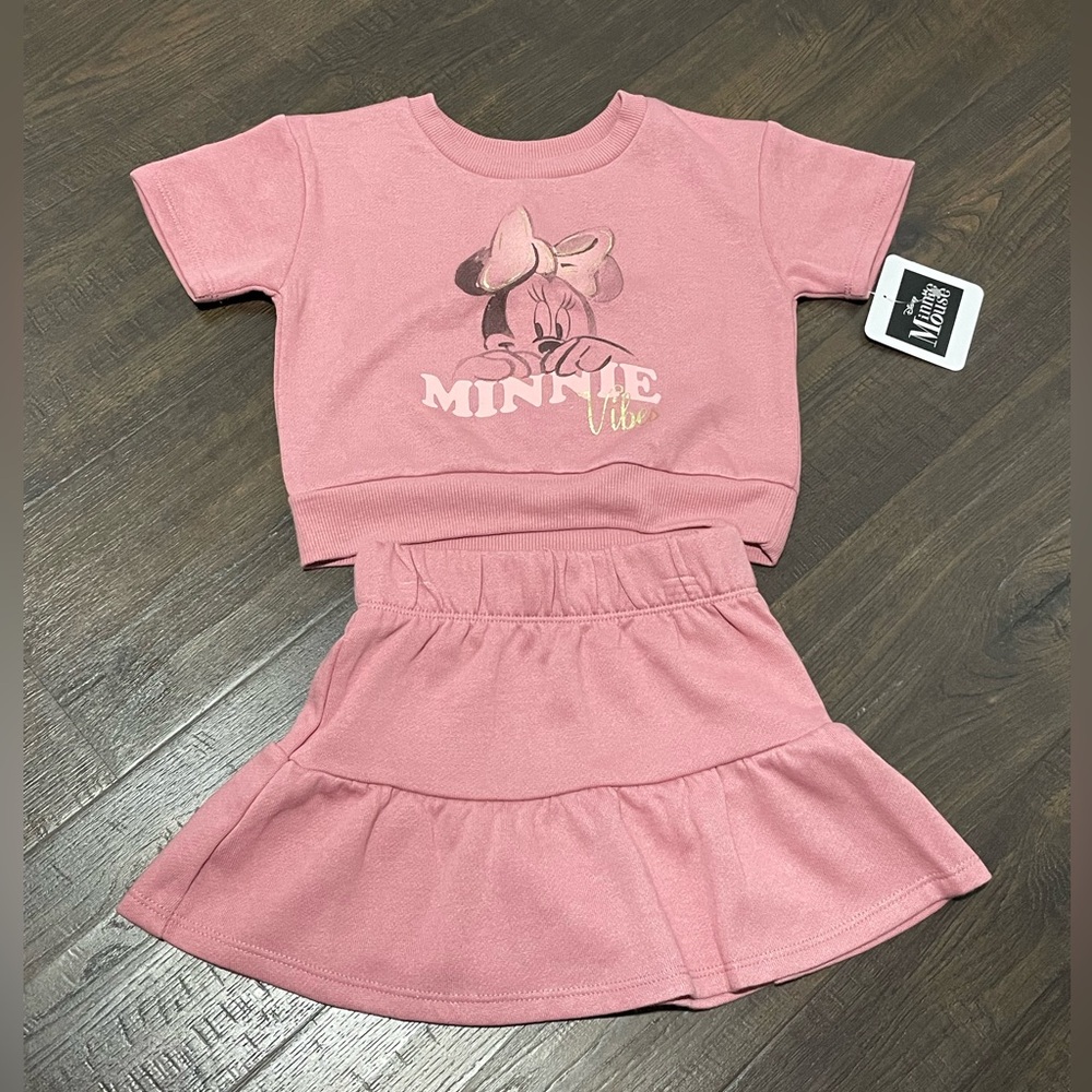 NWT Disney Pink Minnie Mouse Kids Matching Set